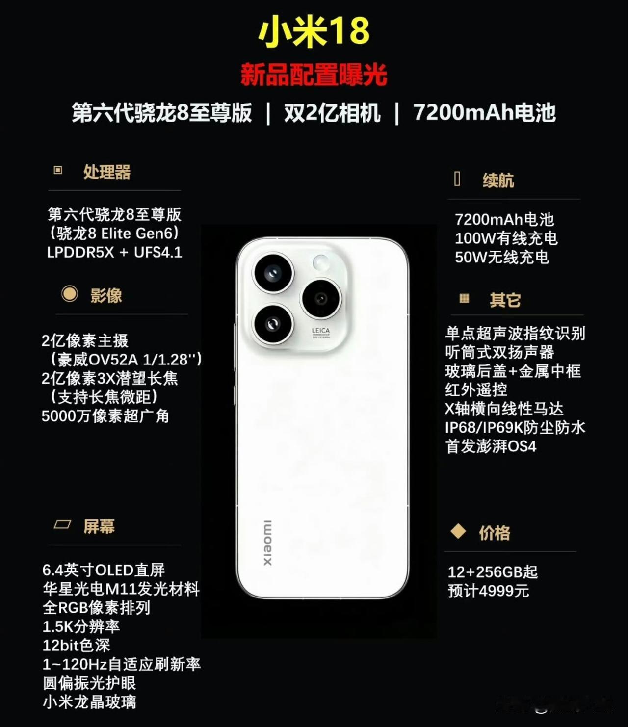 近期网络上爆出小米18的详细配置信息，这份爆料参数一出，迅速在数码圈引发热议。第