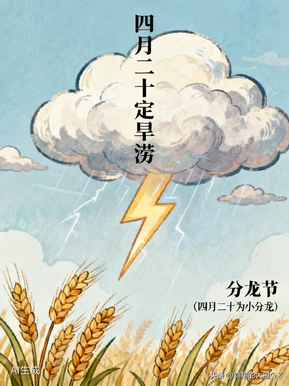 今天是四月二十民间俗语有
 收与不收，就看四月二十
- 四月二十，定旱涝之象
-