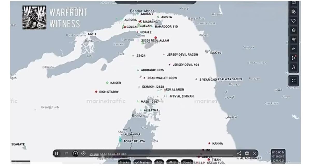 据海事航运追踪平台（MarineTraffic）的数据显示，过去24小时内，没有