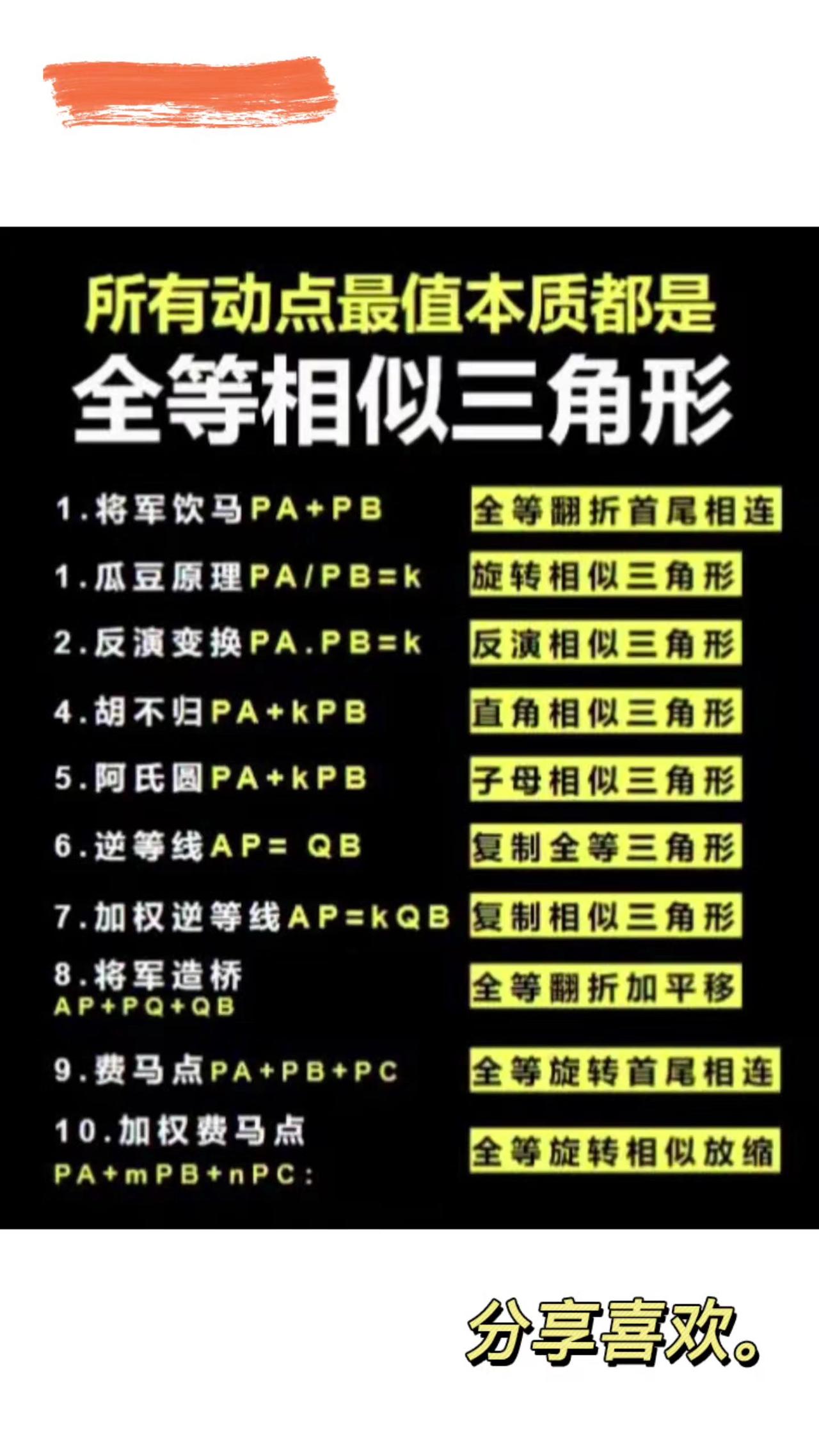 各类几何动点问题的本质——中考 学霸秘籍 高效学习