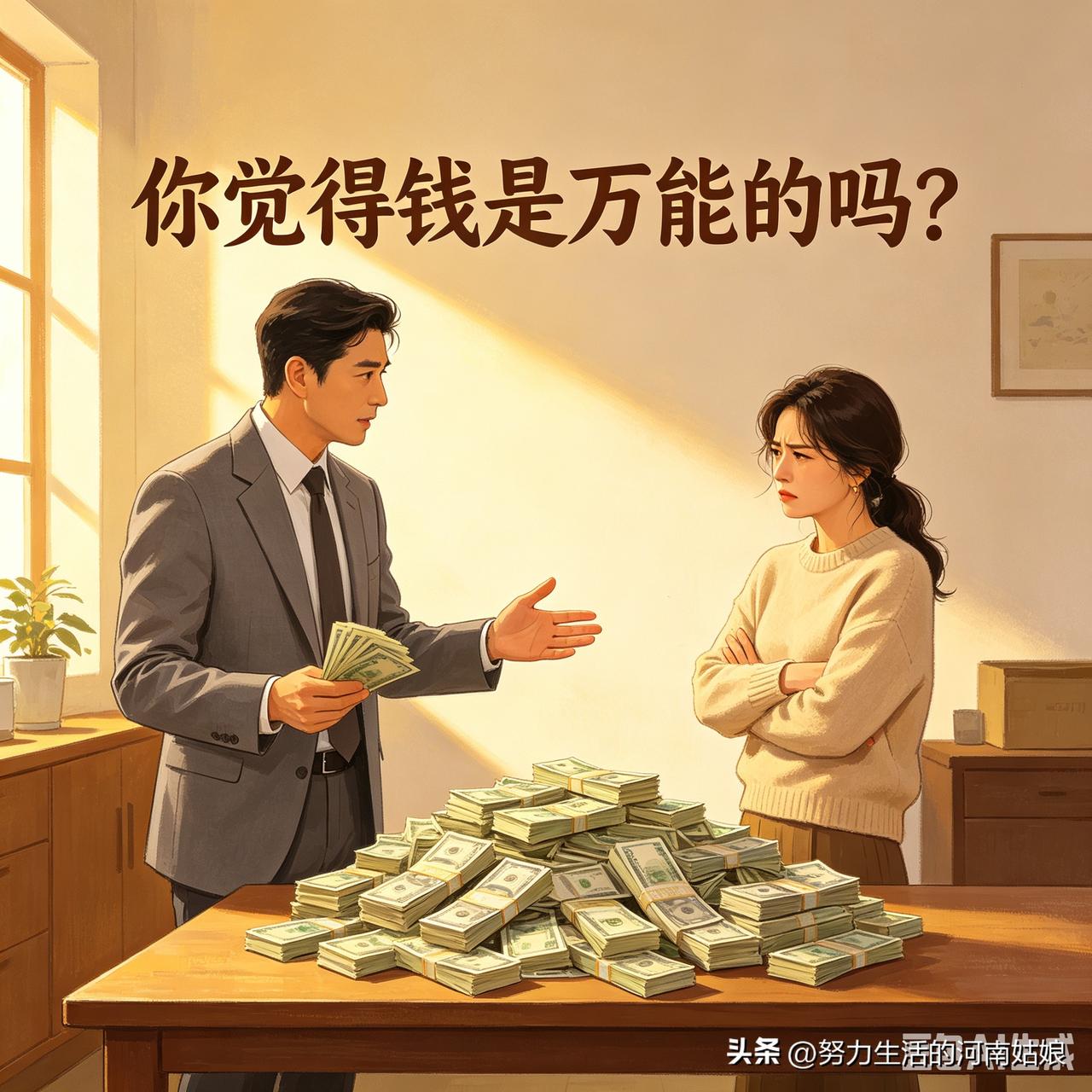 在我看来，钱真的近乎万能。
没钱的时候，看病要发愁，养家有压力，连人情往来都束手