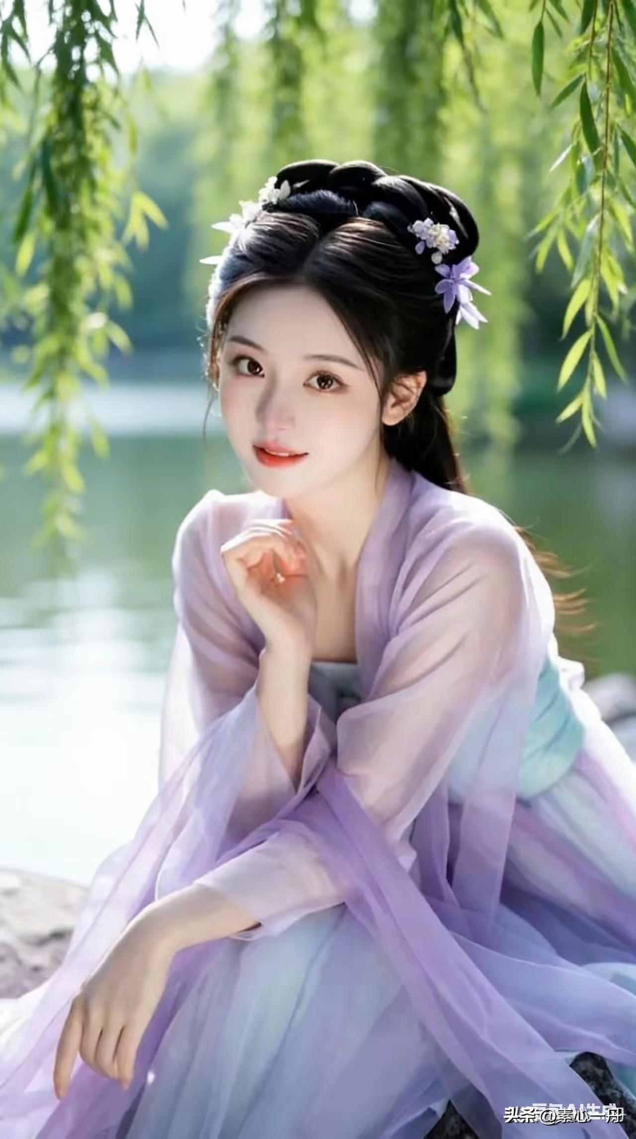 天净沙·河柳私语
莫道苦乐红尘，
且将挚爱逢春。
信守痴心方寸，
柳河相吻，
此