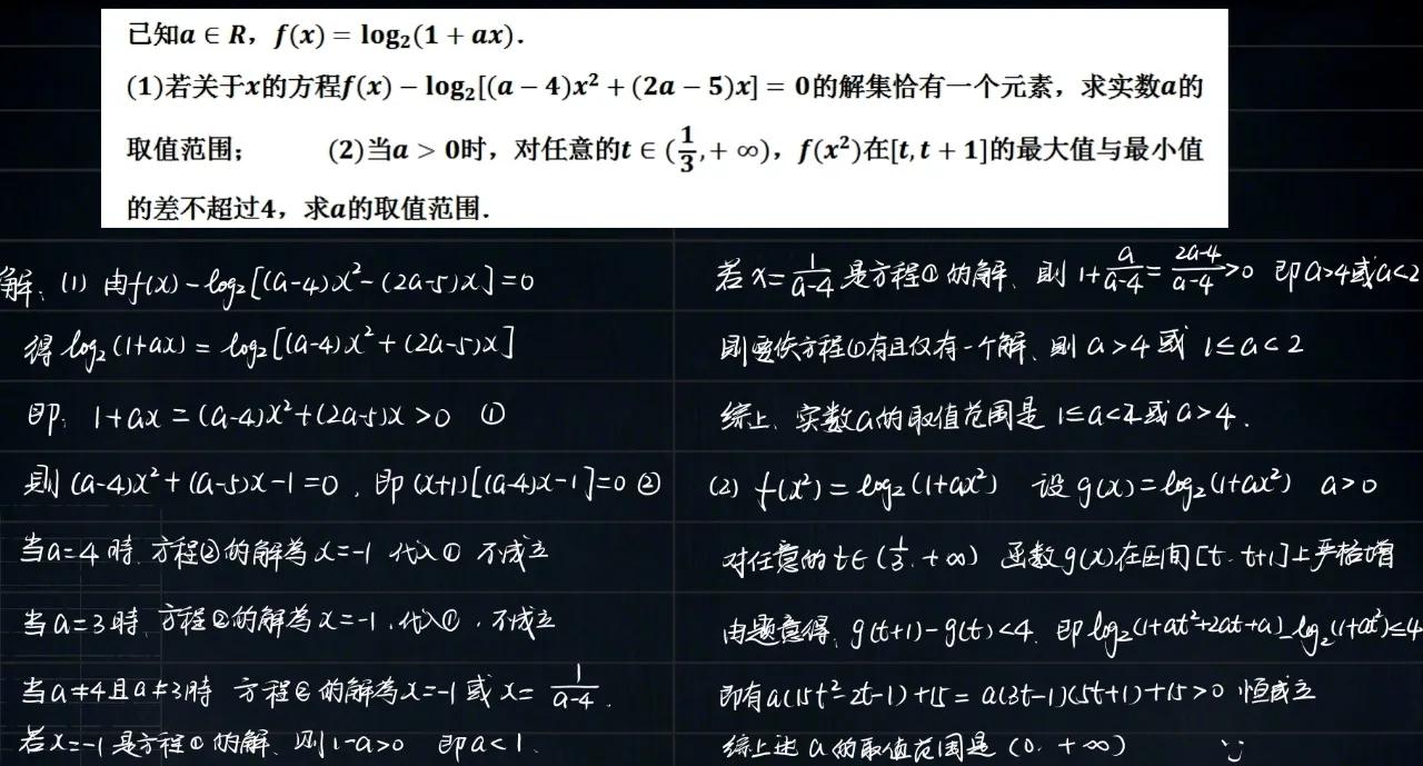 板书，我是认真的。高一数学期末总复习函数部分，九道经典题目推荐。指数函数，对数函