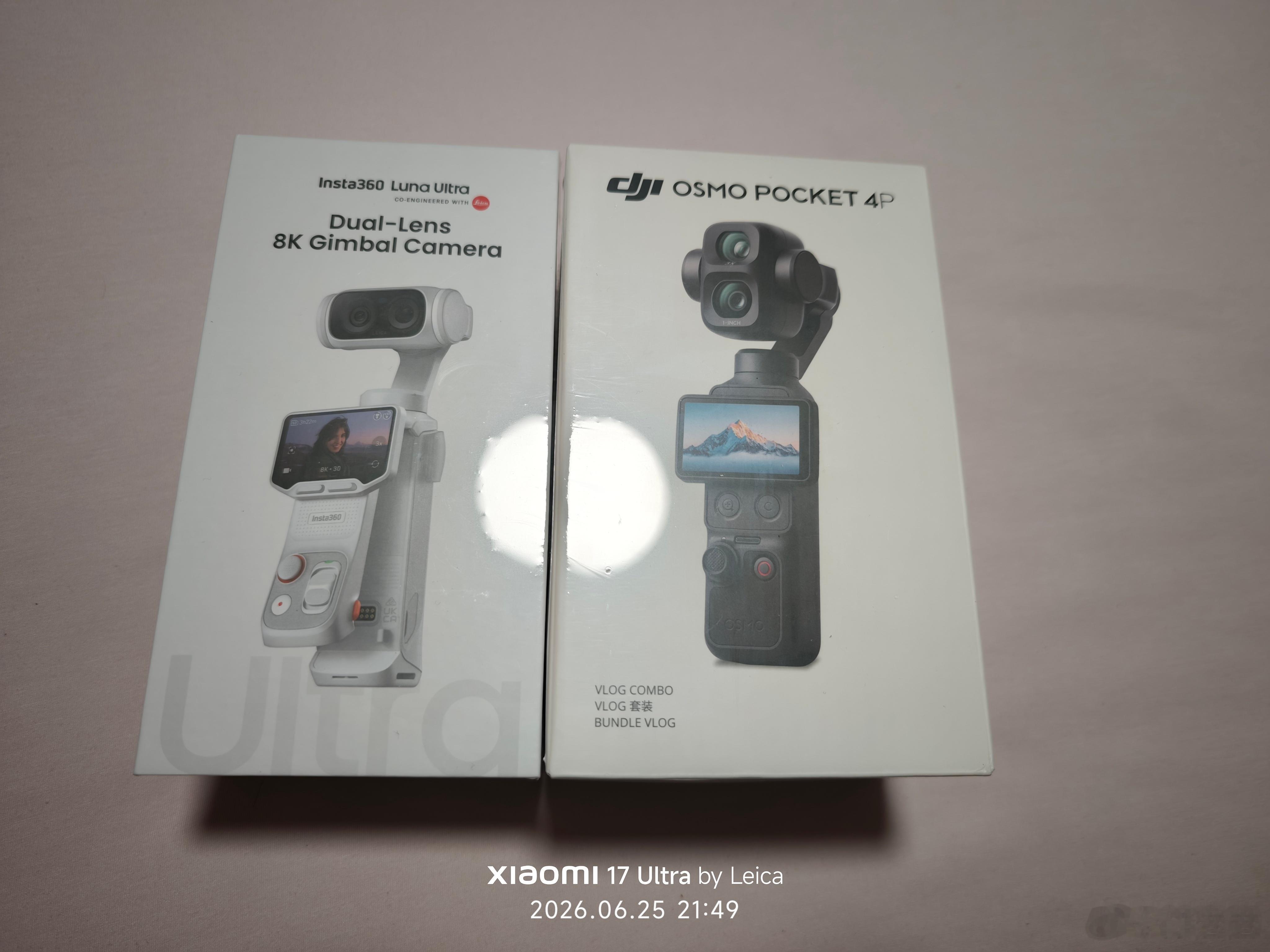 两台都到货了，一黑一白，你选哪台？大疆pocket4影石lunaultra付卷卷