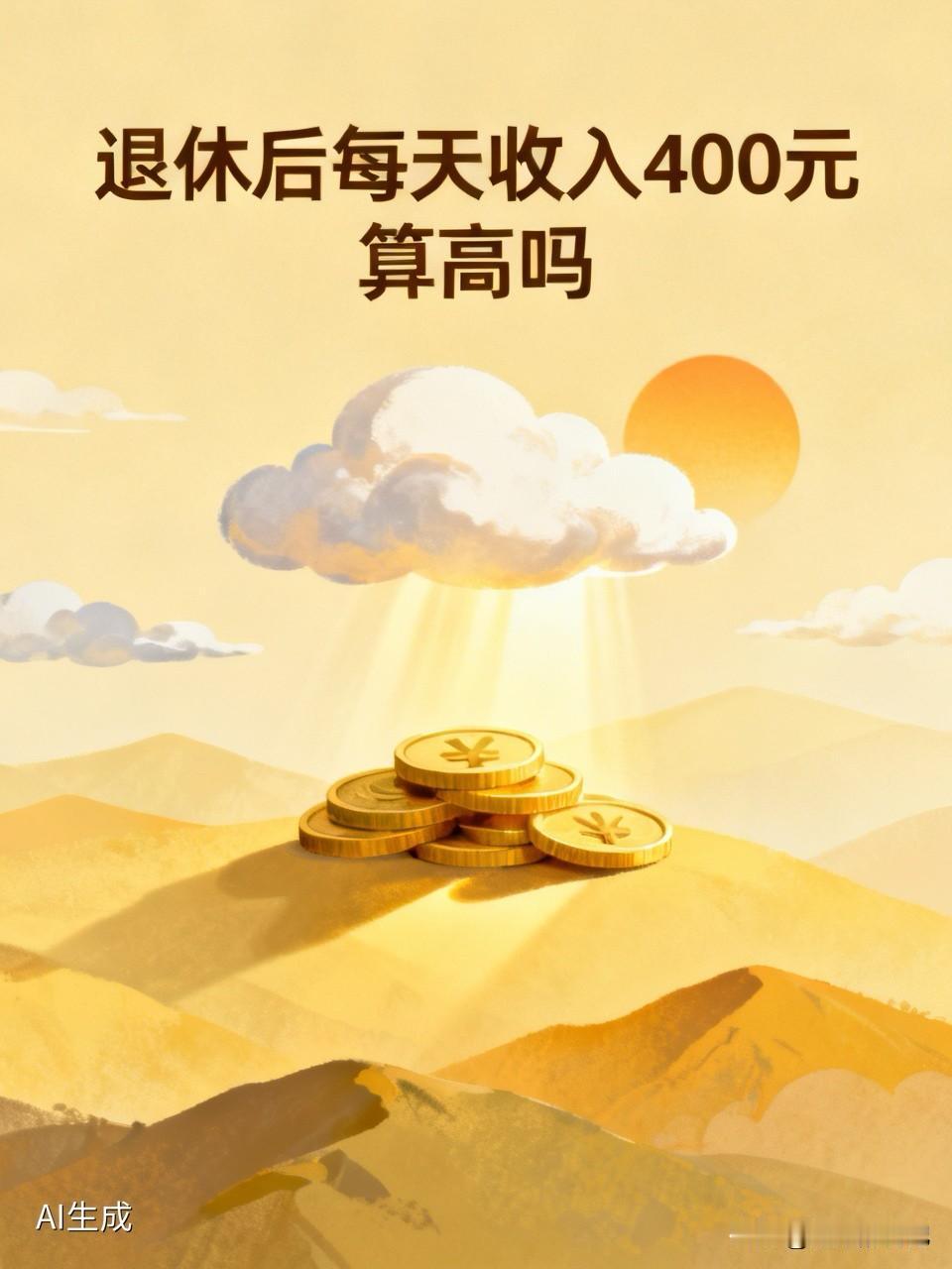 退休后，每天养老金收入400块钱，已经属于非常高了，大多数退休人员每天收入才几十