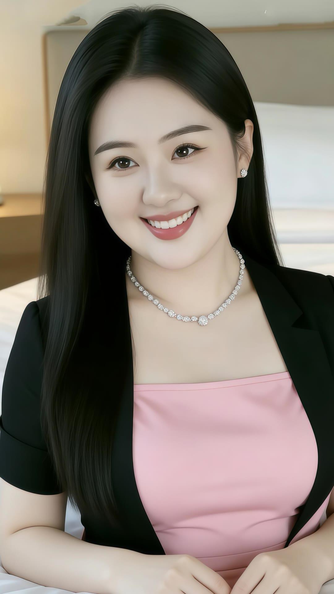 优雅黑西服+粉色连衣裙，气质满分！💄✨