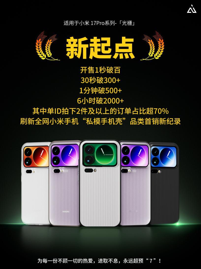 🎉首战告捷！小米17pro 系列-「光栅」手机壳刷新全网小米手机“私模手机壳”