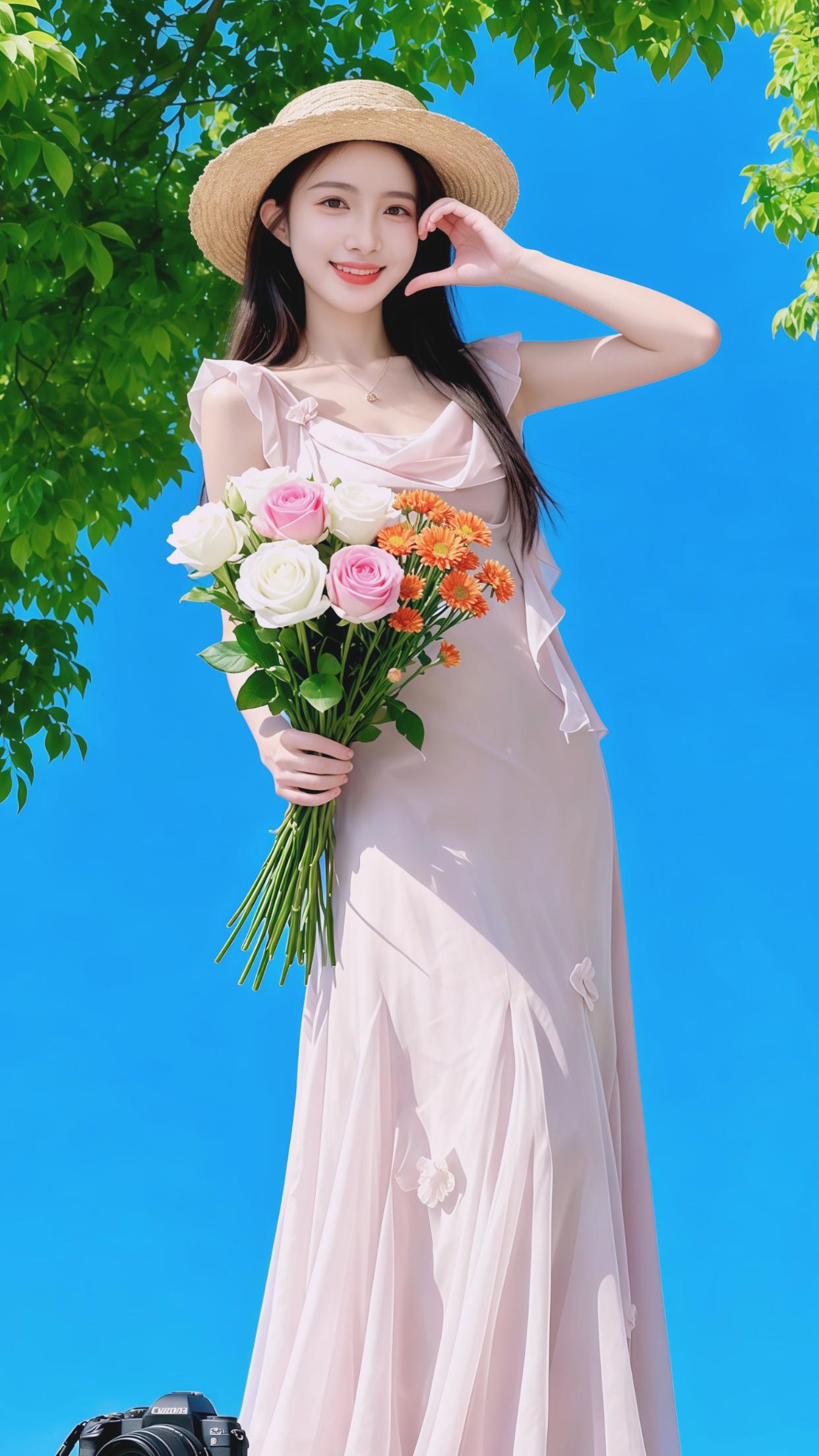 无法拒绝温柔感小裙子 美美的道具舞出了自信 每日搭配分享👗时尚穿搭 穿美裙赴夏