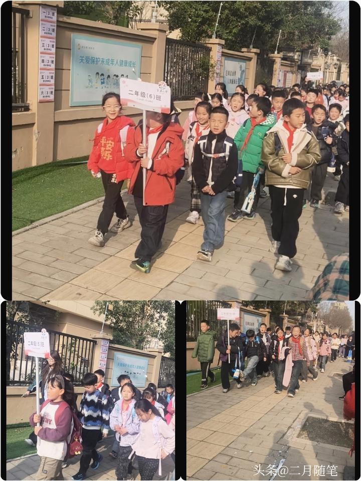 我每天都去学校门口接孩子放学，
当看到背着书包的小不点一步步走过来，
心里就在想