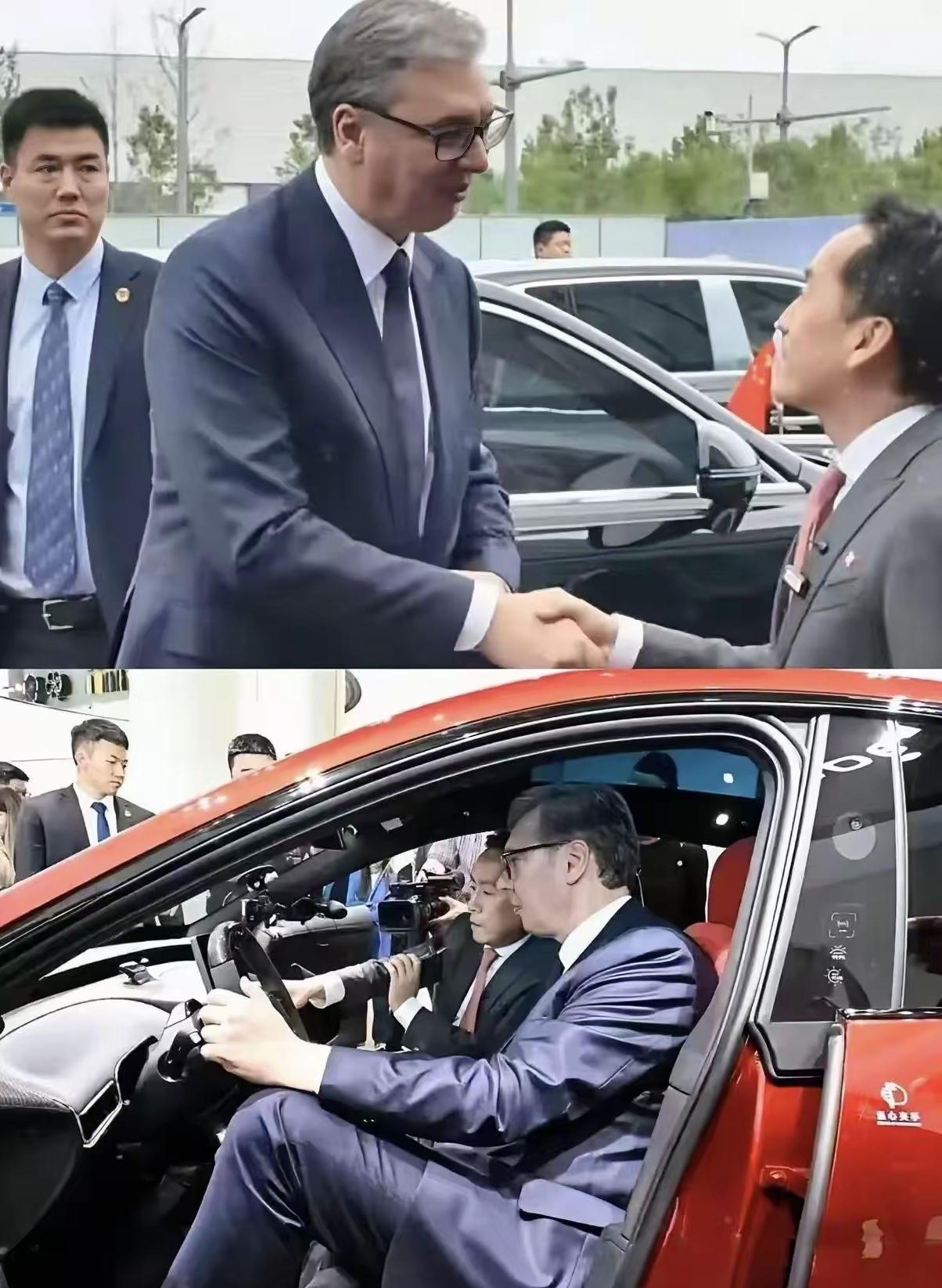 5月26日，正在中国国事访问的塞尔维亚总统武契奇出现在小米汽车工厂。

他大大方