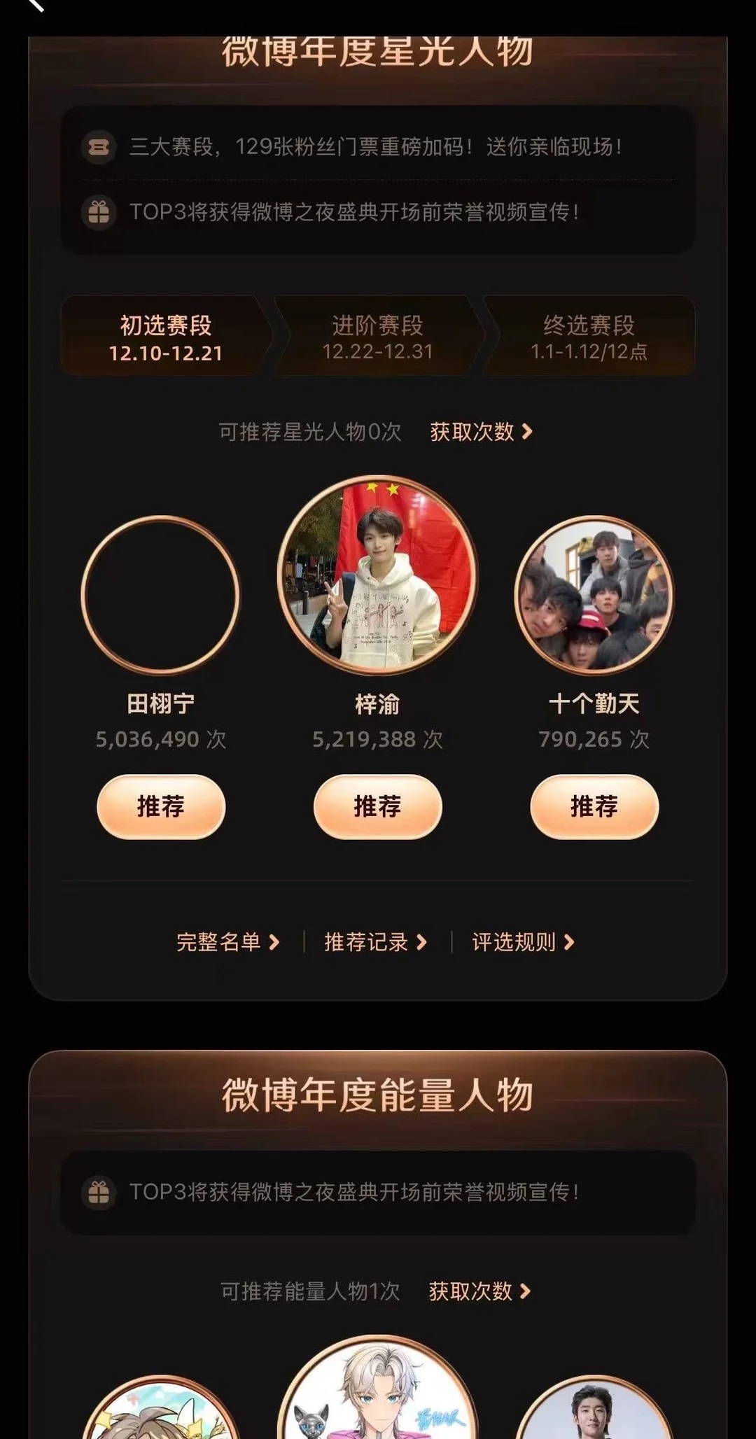 怎么就田栩宁老在微博之夜星光人物投票黑头像啊 田雷粉丝能不能别买氵了 氵黑头像好