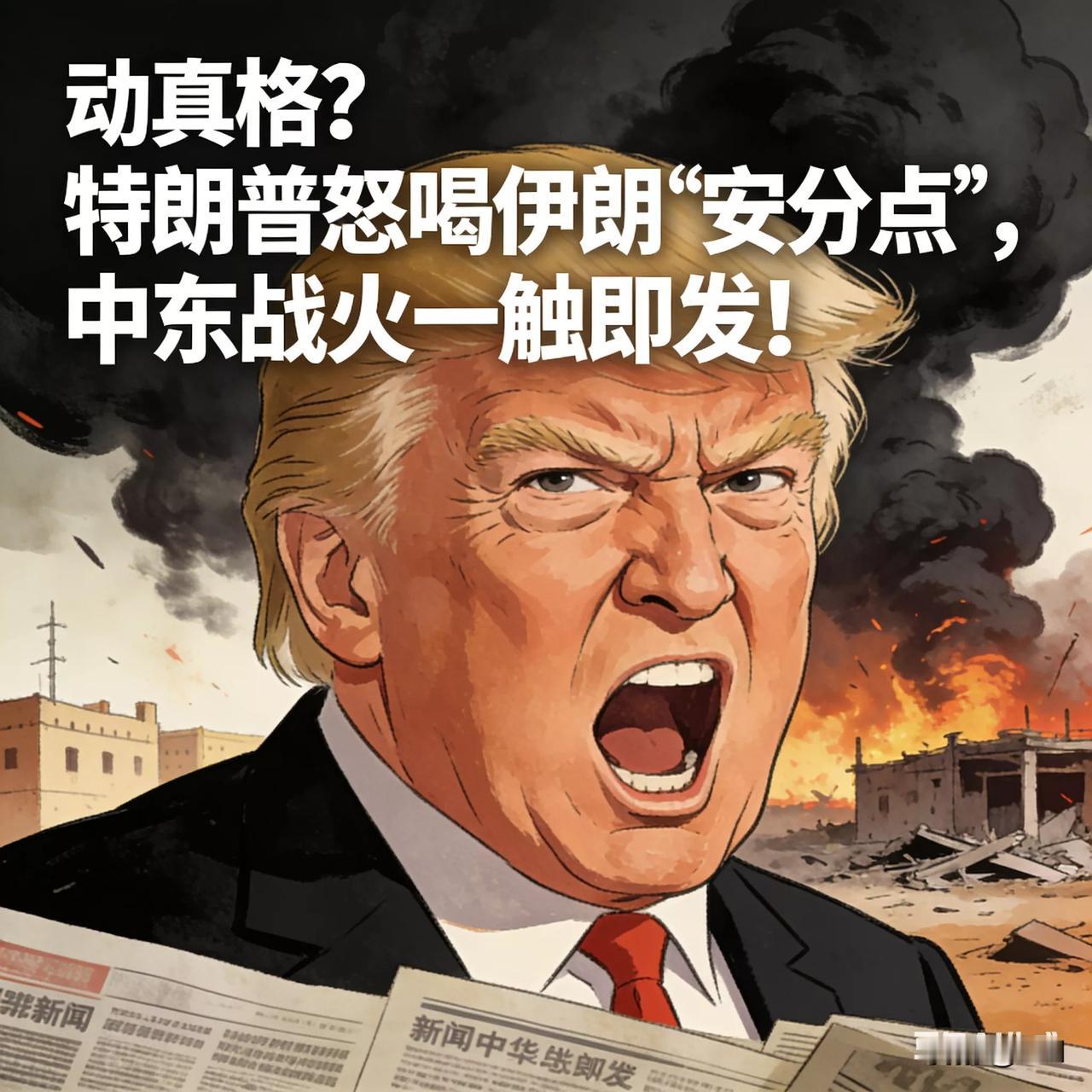 动真格？特朗普怒喝伊朗“安分点”，中东战火一触即发！
 
特朗普再放狠话：伊朗已