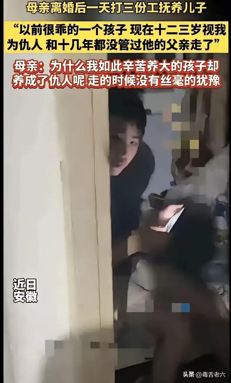 扎心了！安徽一位妈妈怎么也想不通，她离婚后一天打三份工，掏心掏肺的养育儿子，儿子