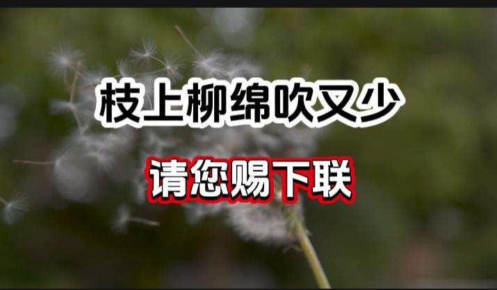 对对联 上联：枝上柳绵吹又少  请您赐下联
上联：枝上柳绵吹又少
下联：
请您赐