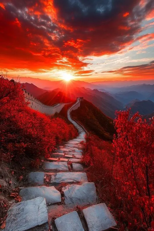 美图欣赏——日落风景 - 山巅的黄金时刻