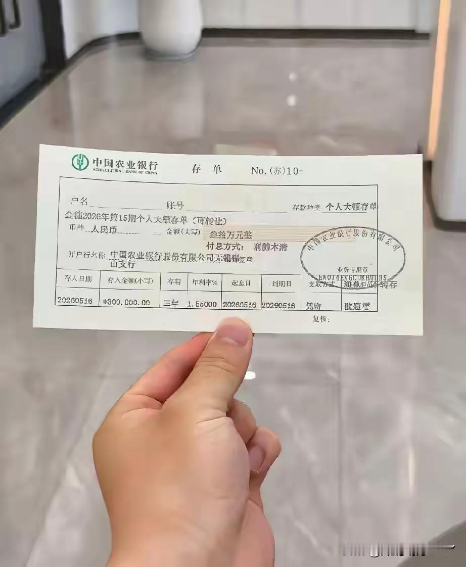 这个存单，在河南的地级市是不是可以躺平了？如果没有房贷车贷，两个孩子，随便找个班