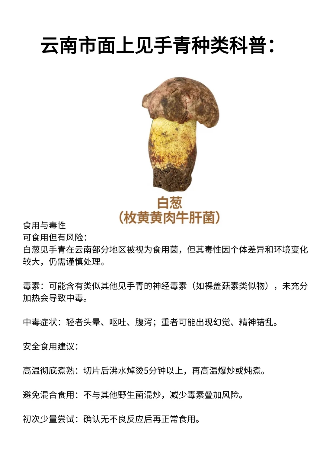夫妻同吃见手青丈夫以为妻子是蛇 真的别轻易自信自己能烹饪见手青一旦中毒神经损伤是