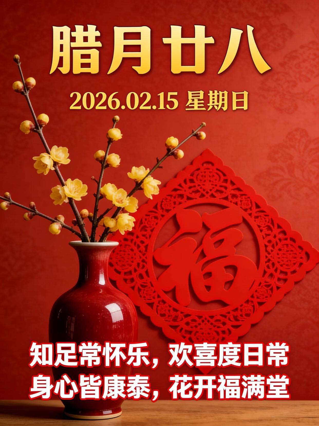 ​​大吉大利迎新年，财源广进福满门；春风得意事业顺，幸福安康万事圆；马年如意好运