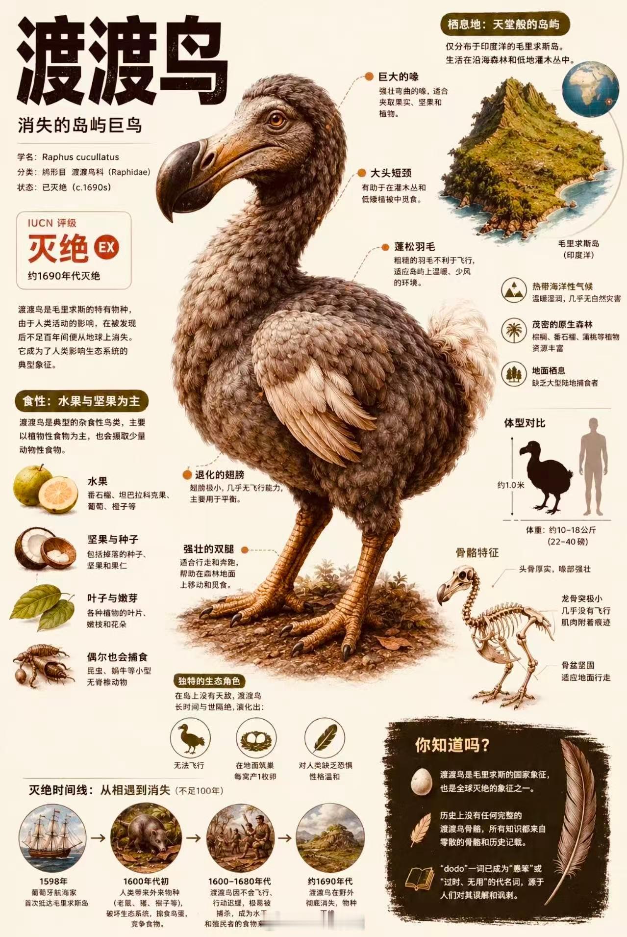渡渡鸟背负“蠢笨”的污名近400年，但2026年最新的CT扫描研究为其平反：它的