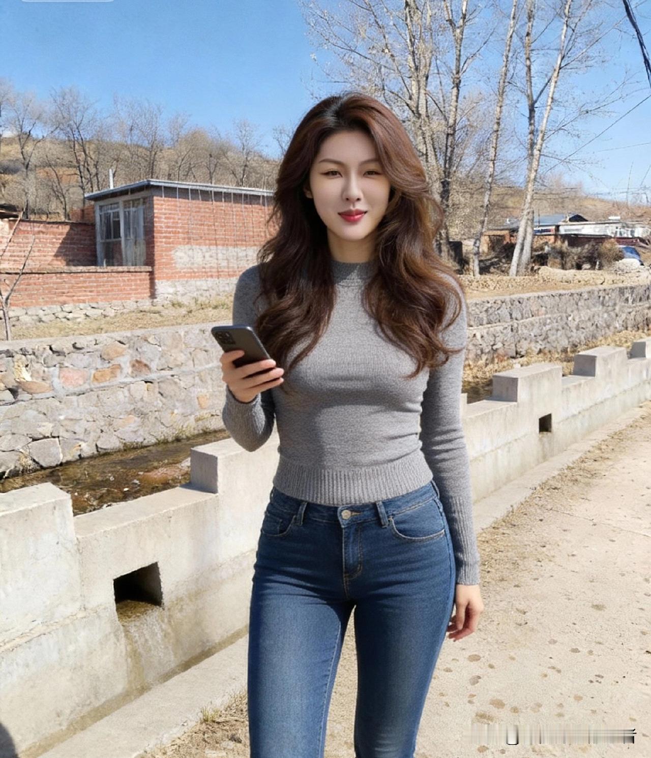 在农村偶遇大美女