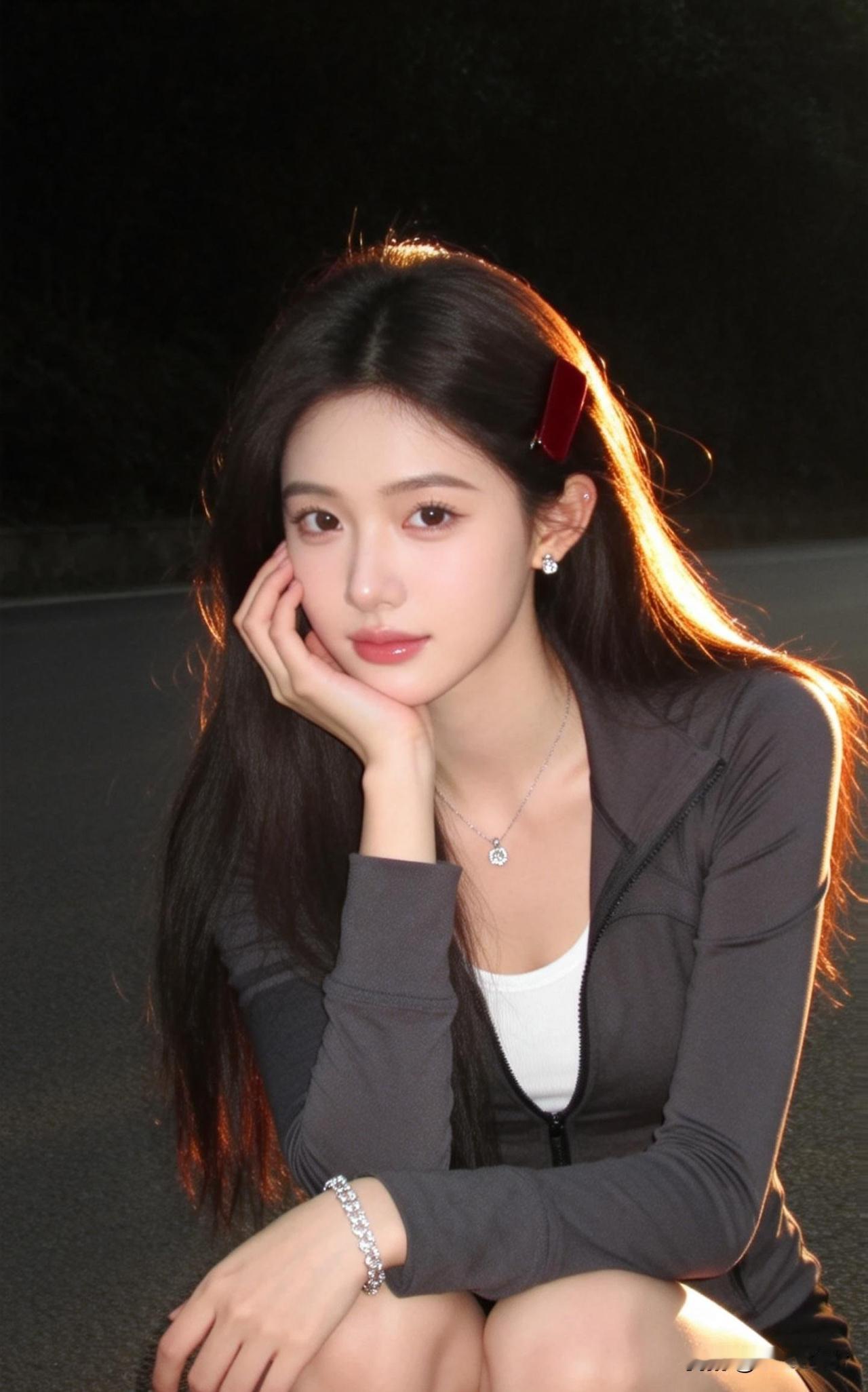 夜晚的街拍，少女心事，温柔如你