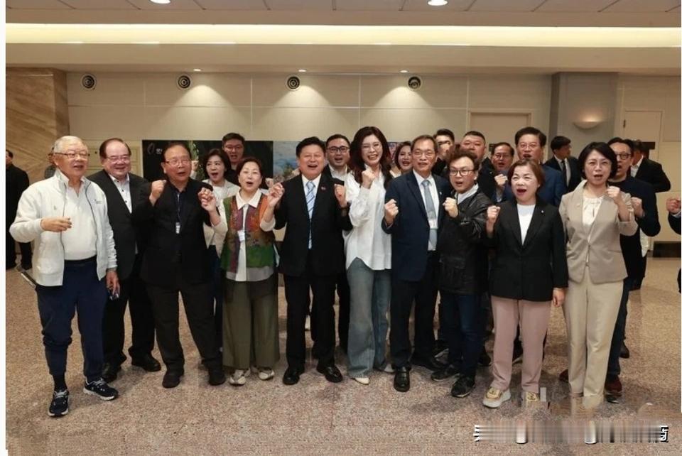 郑丽文所乘班机缓缓降落在台湾桃园机场，舱门打开的一刻，机场外早已分成两拨阵营的人