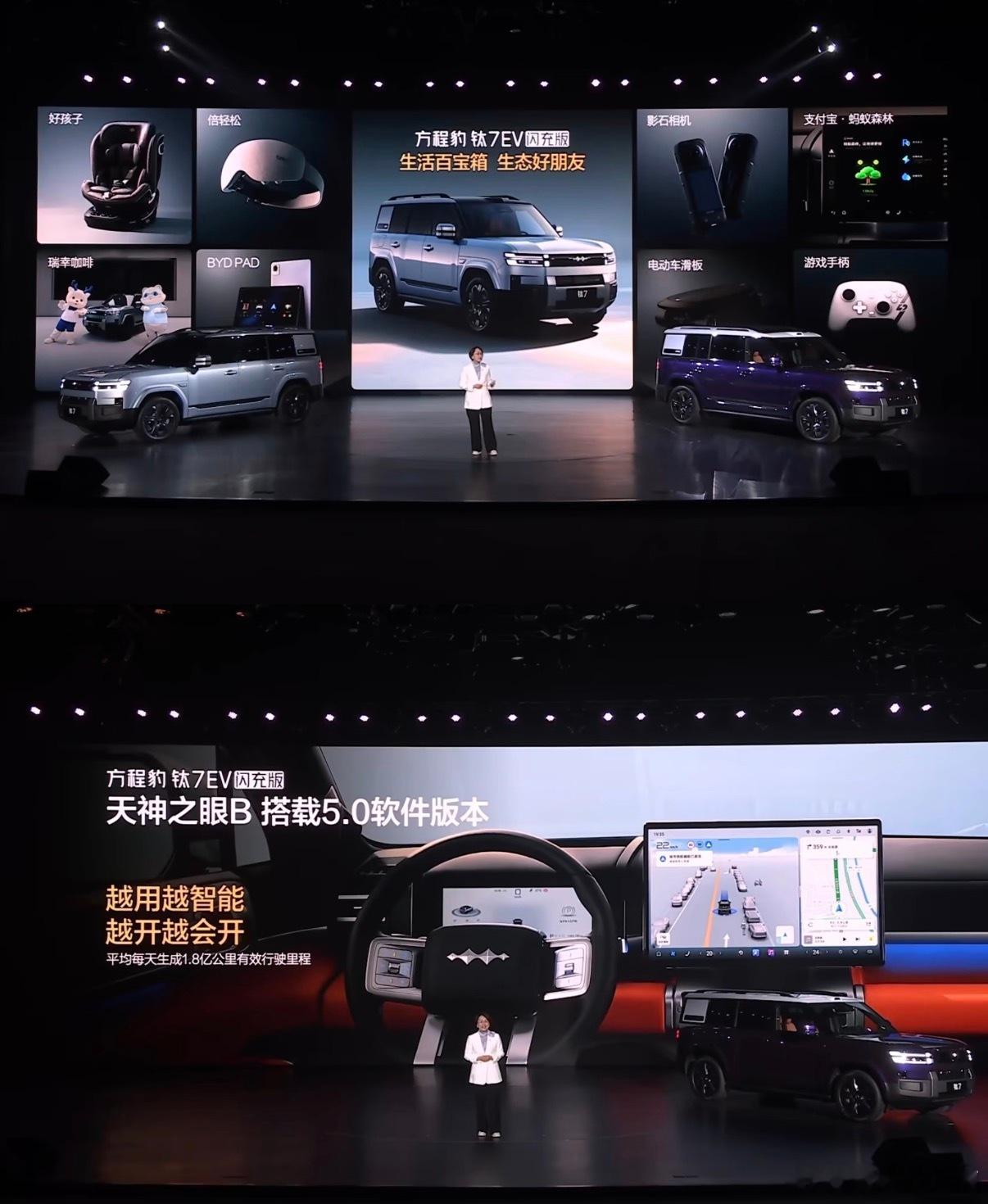 比亚迪陆续把闪充版的车都上了今天是方程豹钛7 EV 闪充版19.98/20.98