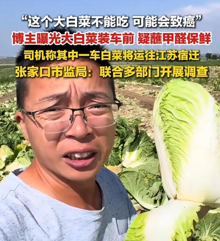 张家口此次甲醛白菜事件，已有3人被刑拘，等待他们的，必将是法律从严惩。坚决捍卫食