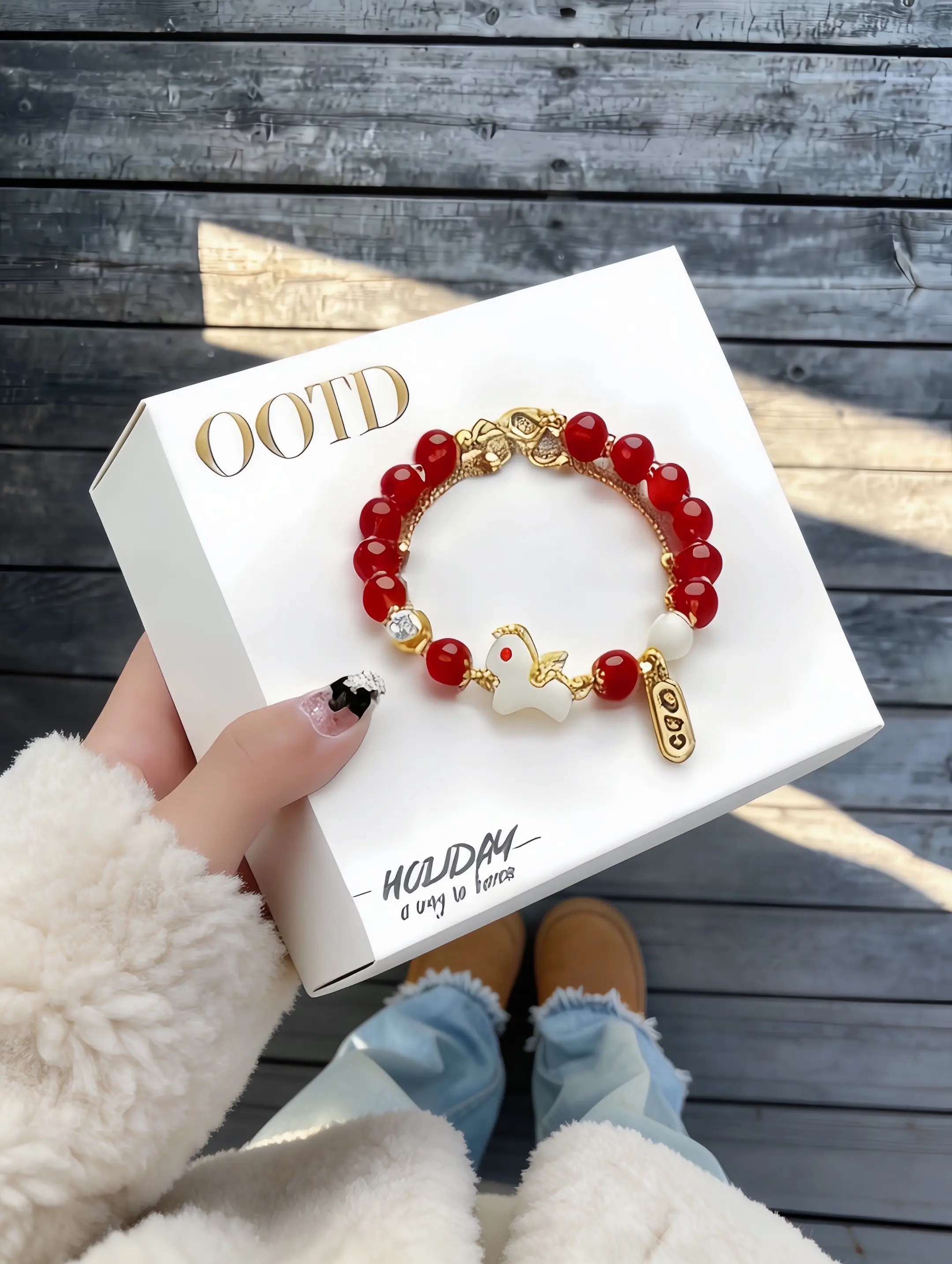 什么都是假的 只有男朋友给我买的老凤祥小马和田玉手串才是真的