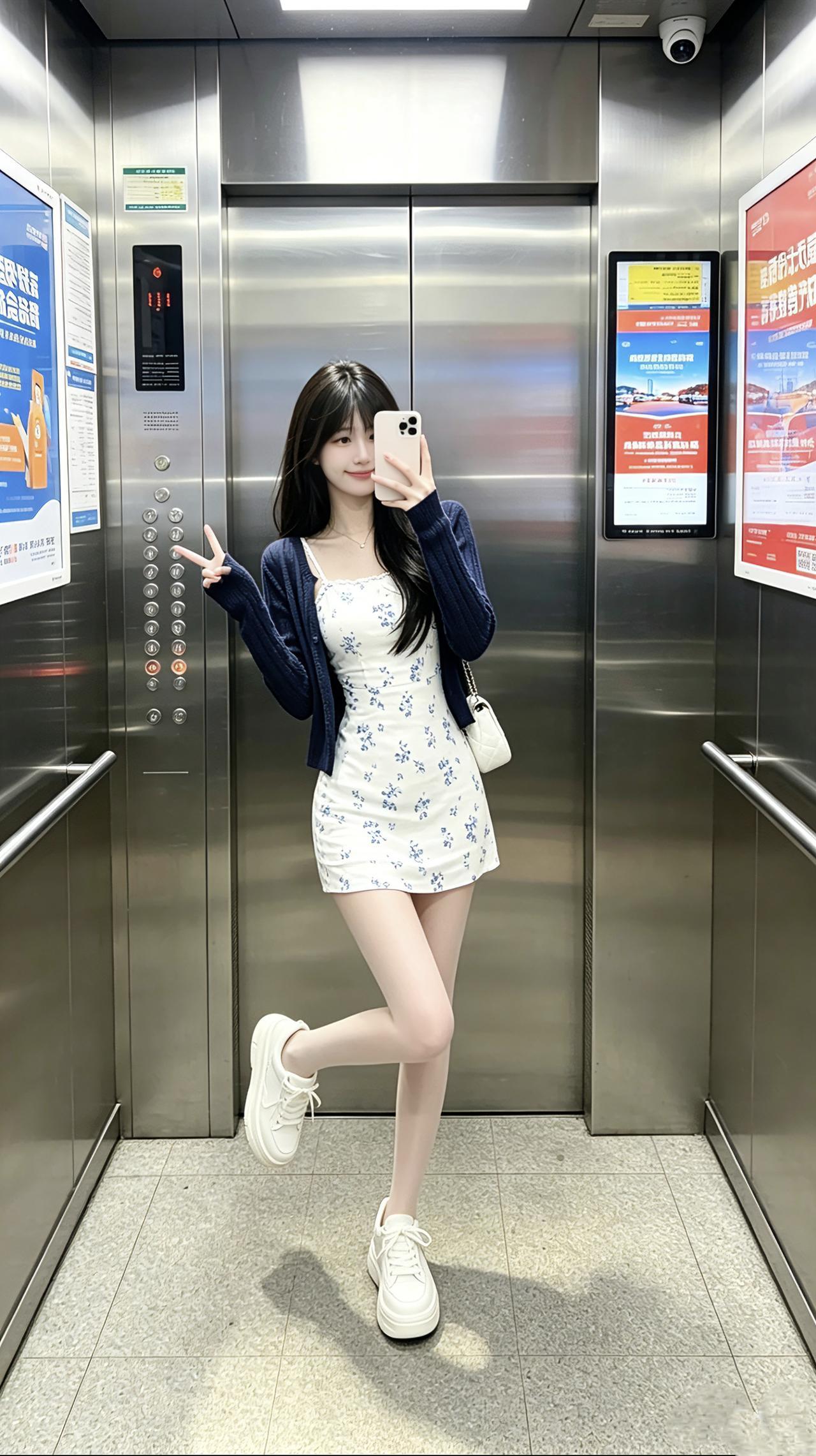 这种甜而不腻的春日甜乖风你们爱了吗？白底青花裙裹着清新甜软，藏蓝开衫一搭添了松弛