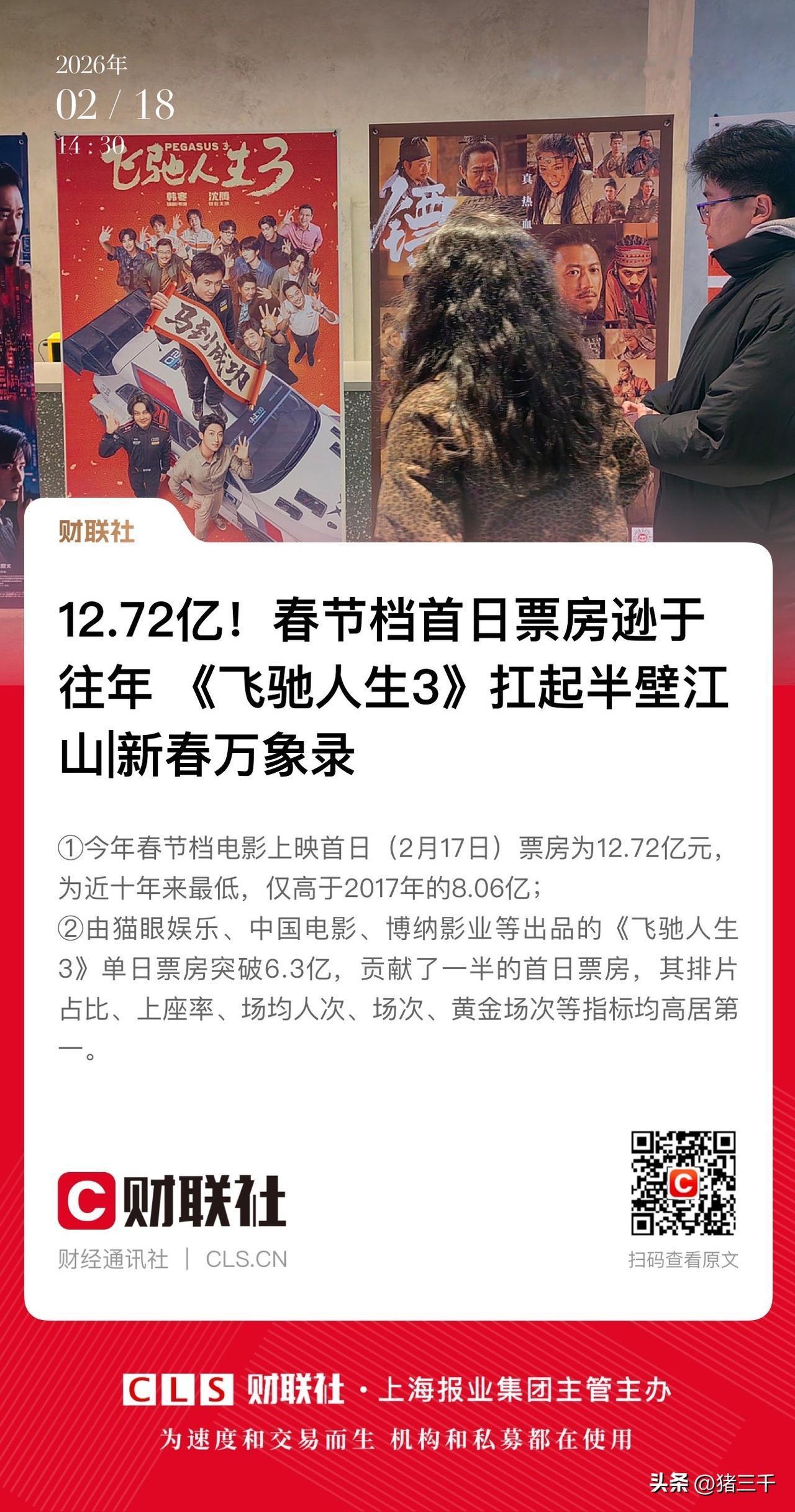 春节档电影沈腾领跑！
《飞驰人生》扛起半壁江山，
沈腾跻身400亿影帝。
而早前