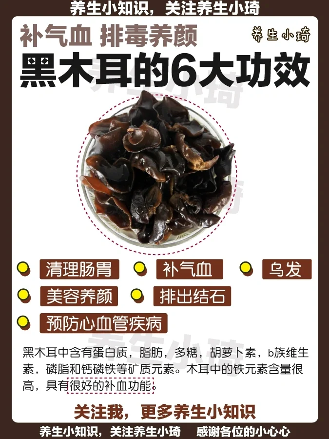 黑木耳6大功效｜补气血 清理肠胃 美容养颜