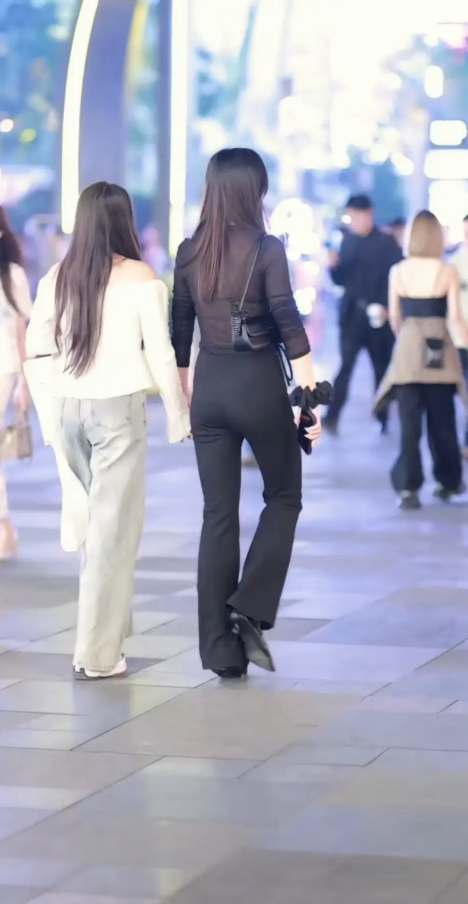 美女 女神 夜景 夜晚的美