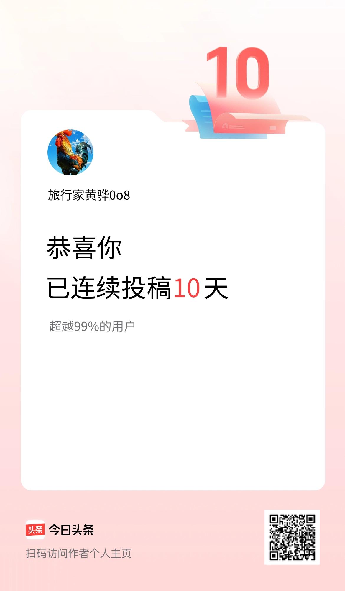 我在头条连续投稿10天