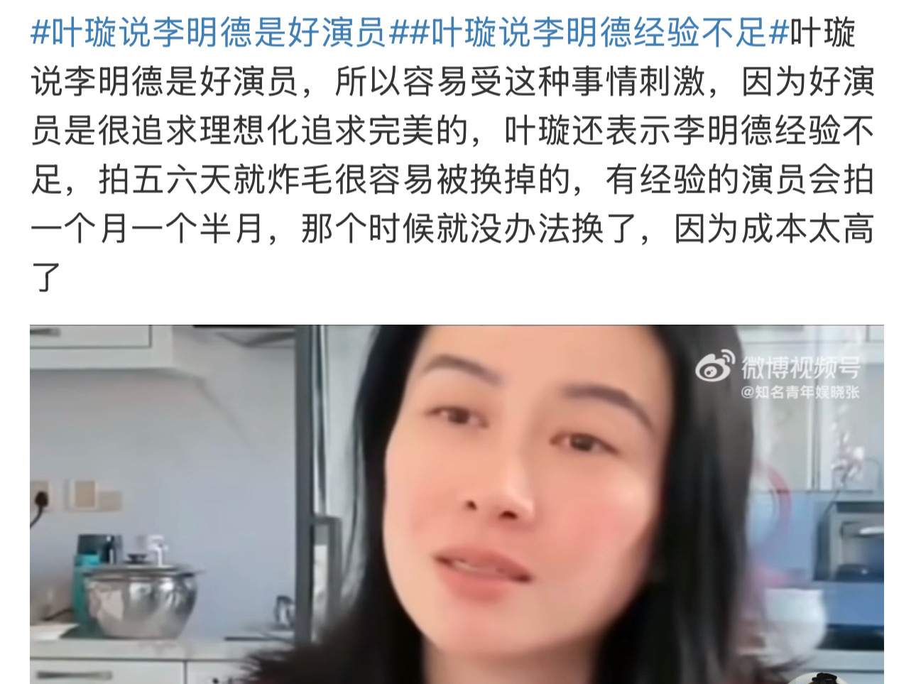 叶璇说李明德很追求理想化 你怎么看？  