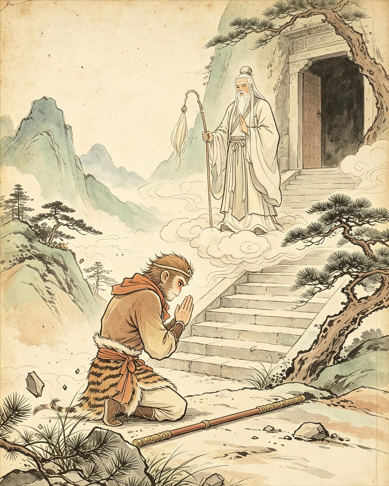 关于悟空学艺时为什么只学了七年
原文写他在祖师那里，前七年扫地、砍柴、挑水。
