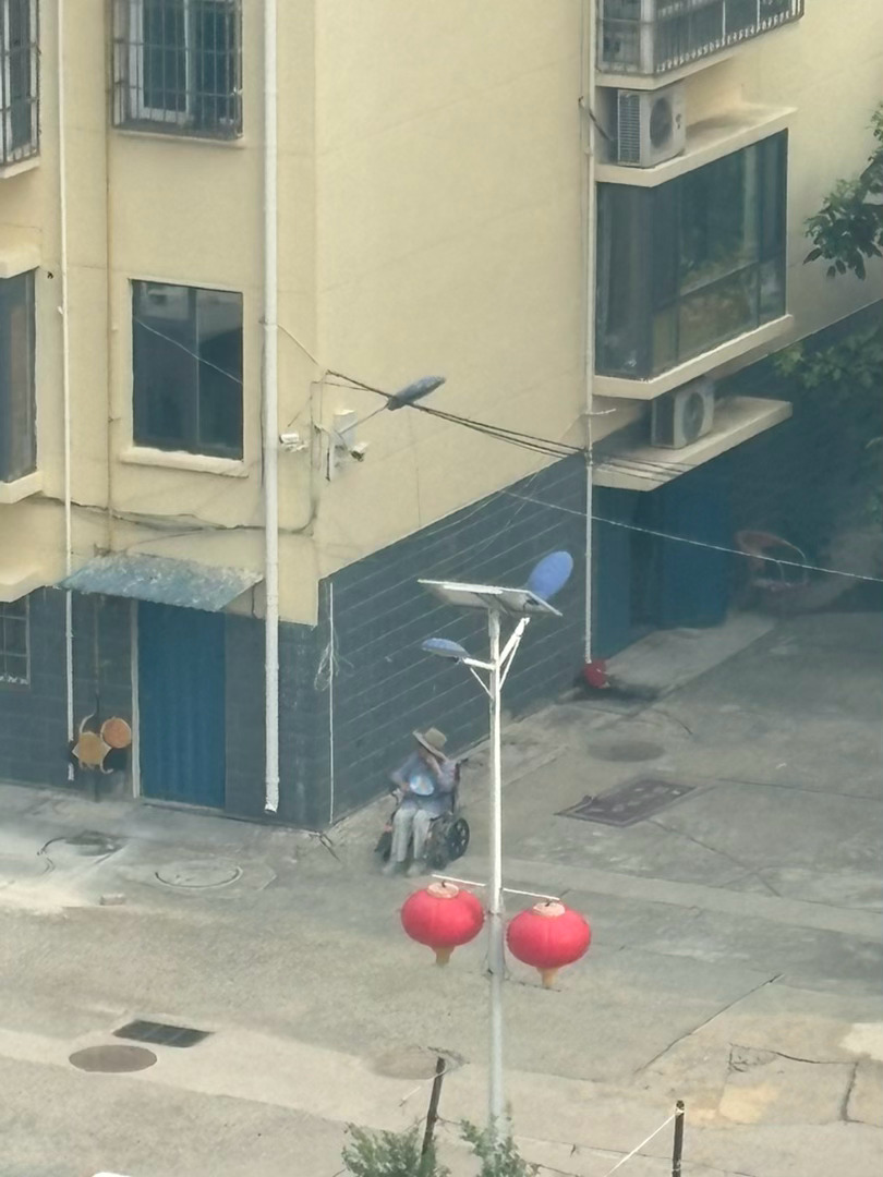 打电话没人接猜我妈可能在院子里散步到阳台一看果然 