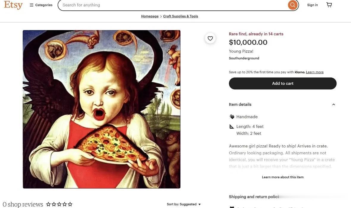 在线零售商 Etsy 因销售女孩披萨和年轻披萨什锦(与贩卖儿童有关的暗号)而在社