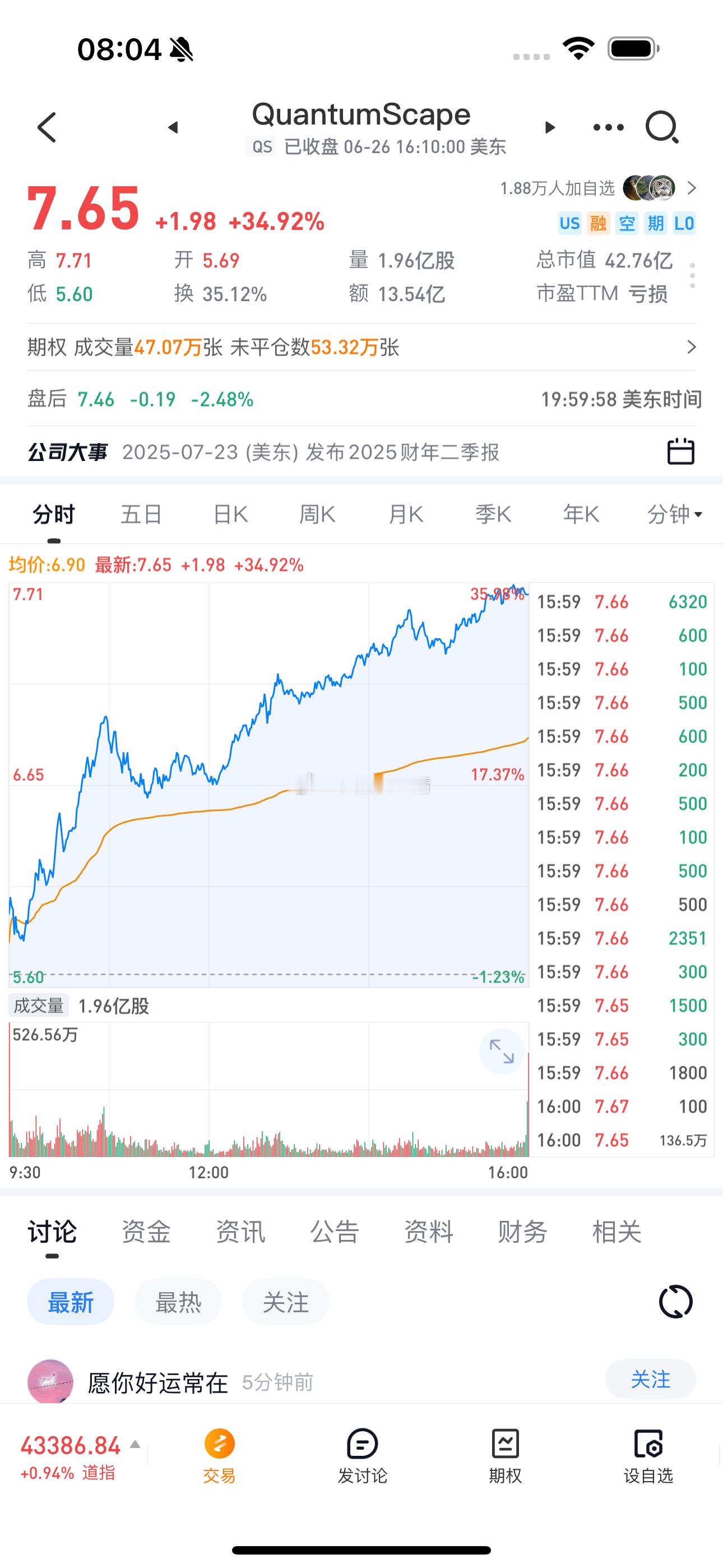 固态锂金属电池+Co­b­ra工艺突破+电池商业化1、2025年06月26日，Q