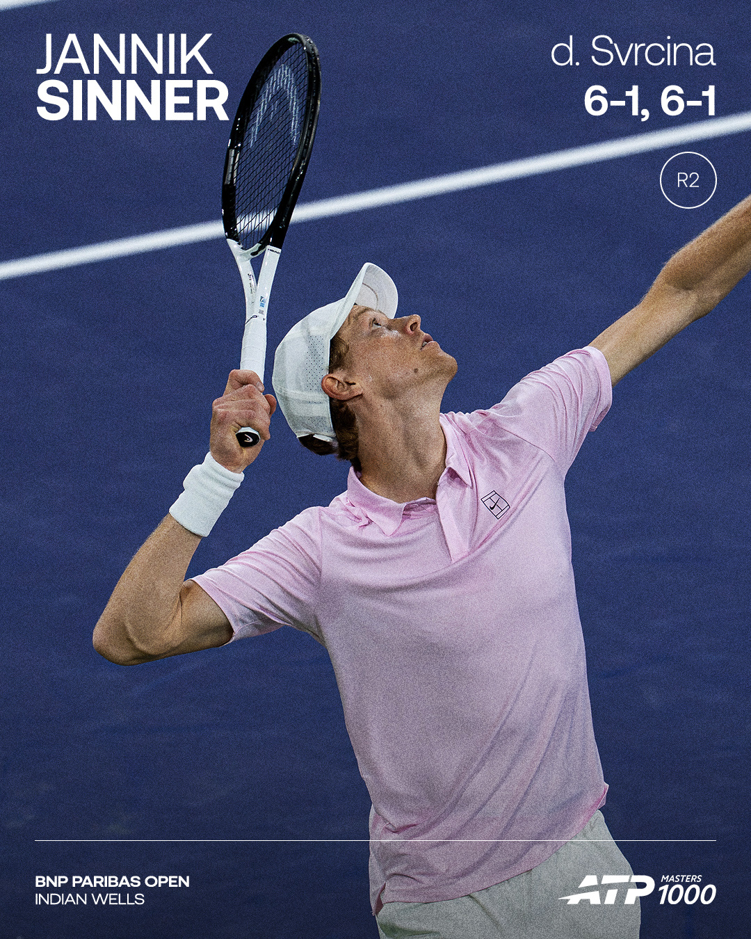 网坛风云 印第安维尔斯赛，6-1/6-1横扫资格赛球员斯夫尔奇纳；兹维列夫6-3