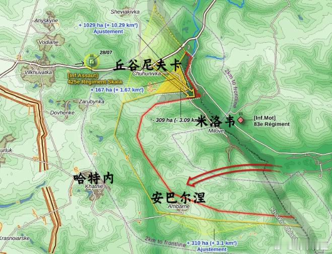 法国飞鸡称劳模425突击团袭击了69师83团侧翼，夺回丘谷尼夫卡，可我寻思之前俄