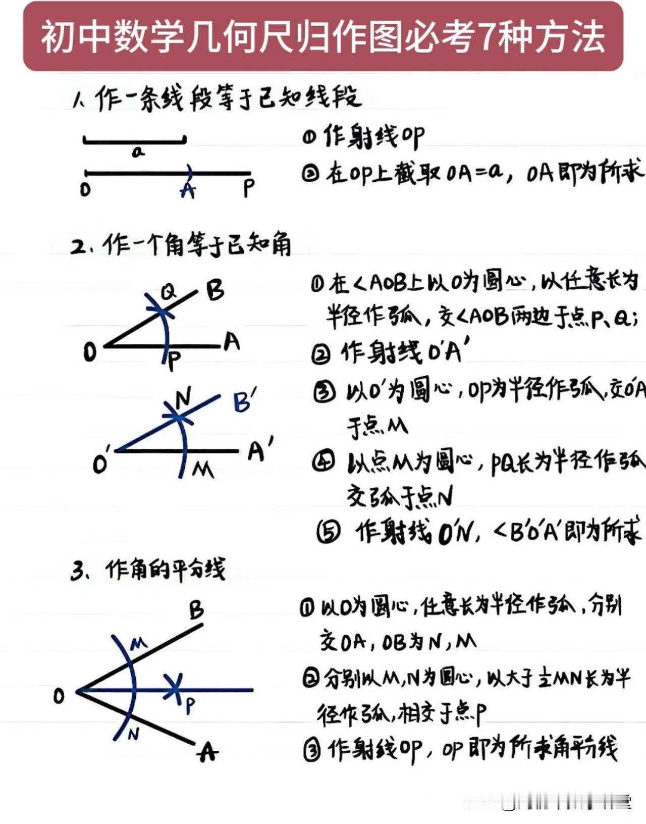 初中数学几何尺归作图必考7种方法