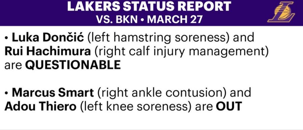 明天主场对阵篮网：东契奇（左腿筋酸痛）、八村垒（右小腿伤病管理）出战成疑！斯玛特