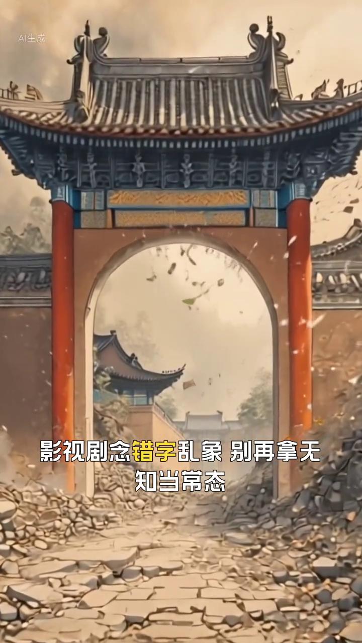 影视剧念错字乱象别再拿无知当常态。
朋友们，现在电视剧里的错别字乱象真的越来越没