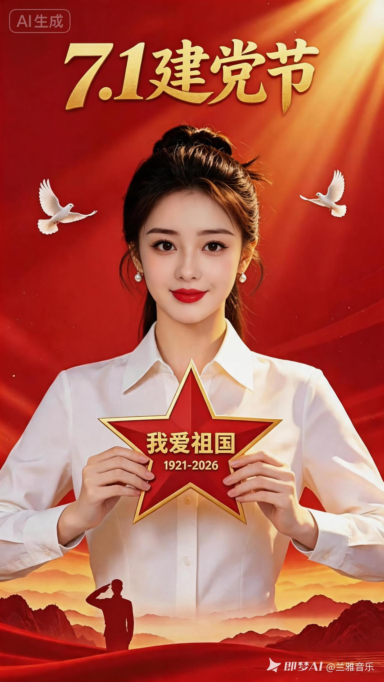 庆祝7.1建党节，我爱祖国1921-2026！🇨🇳💖