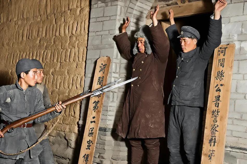 这张照片拍摄于1945年3月，河北省河间县城，由晋察冀画报社战地摄影记...