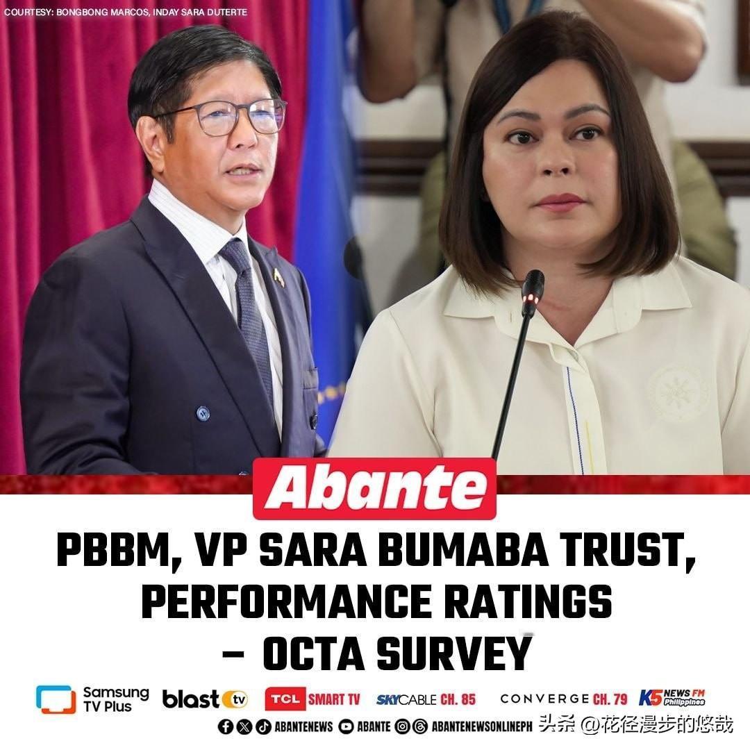 OCTA最新“民众回应”调查炸锅！菲律宾总统马科斯、副总统萨拉·杜特尔特的信任与