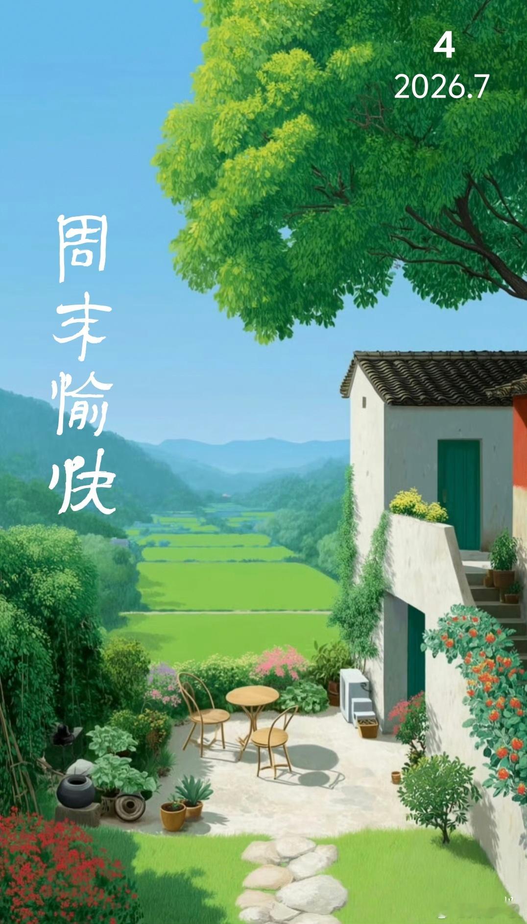 早安  朋友们 又是新的一天，周末愉快！