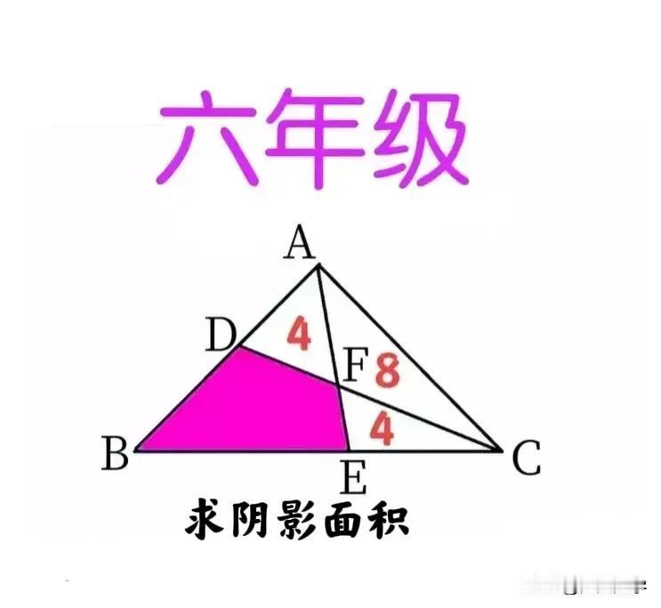 “难者不会，会者也不易！”小学五年级数学题：边长未知，咋求三角形内分割图形面积？