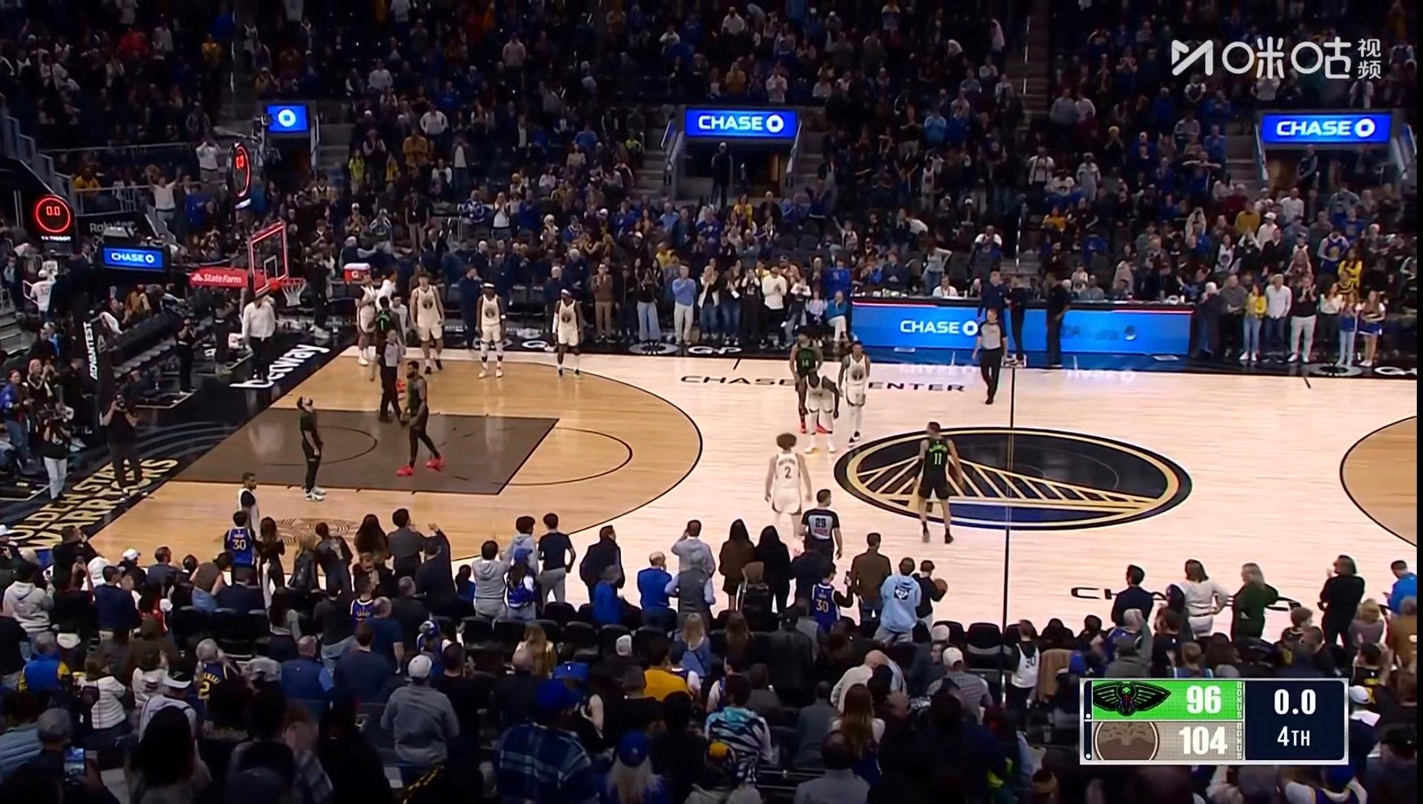 突然崩盘，鹈鹕96-104不敌勇士，送温暖。鹈鹕vs勇士